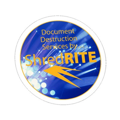 Circle Sticker | 3 1/2" dia. | White Vinyl | Permanent Adh Back | Digital