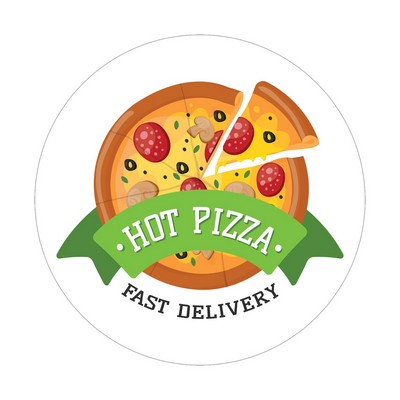 Circle Sticker | 4" dia. | White Vinyl | Permanent Adh Back | Digital