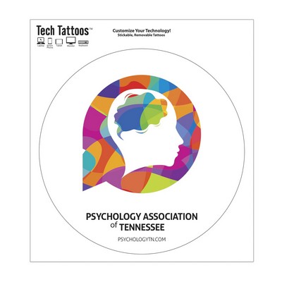 Tech Tattoo™ | Circle | 6" x 6 1/2" Sheet | White Vinyl